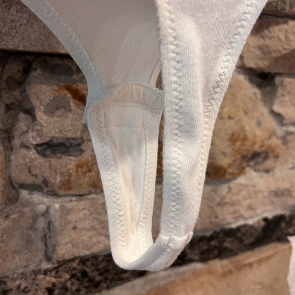 Madewell Indie Henley Neutral Cream Tank Top Thong Bodysuit Sz Small - Picture 6 of 8